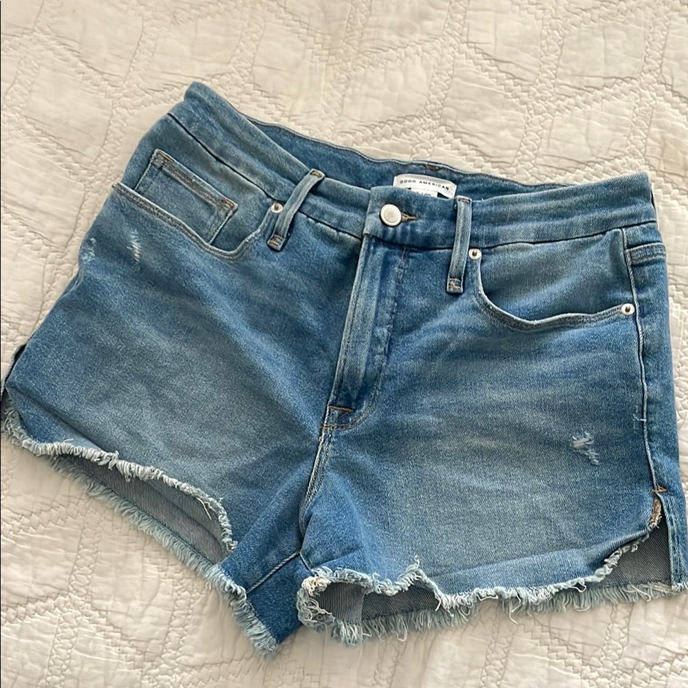 Good American Light Blue Jean Shorts